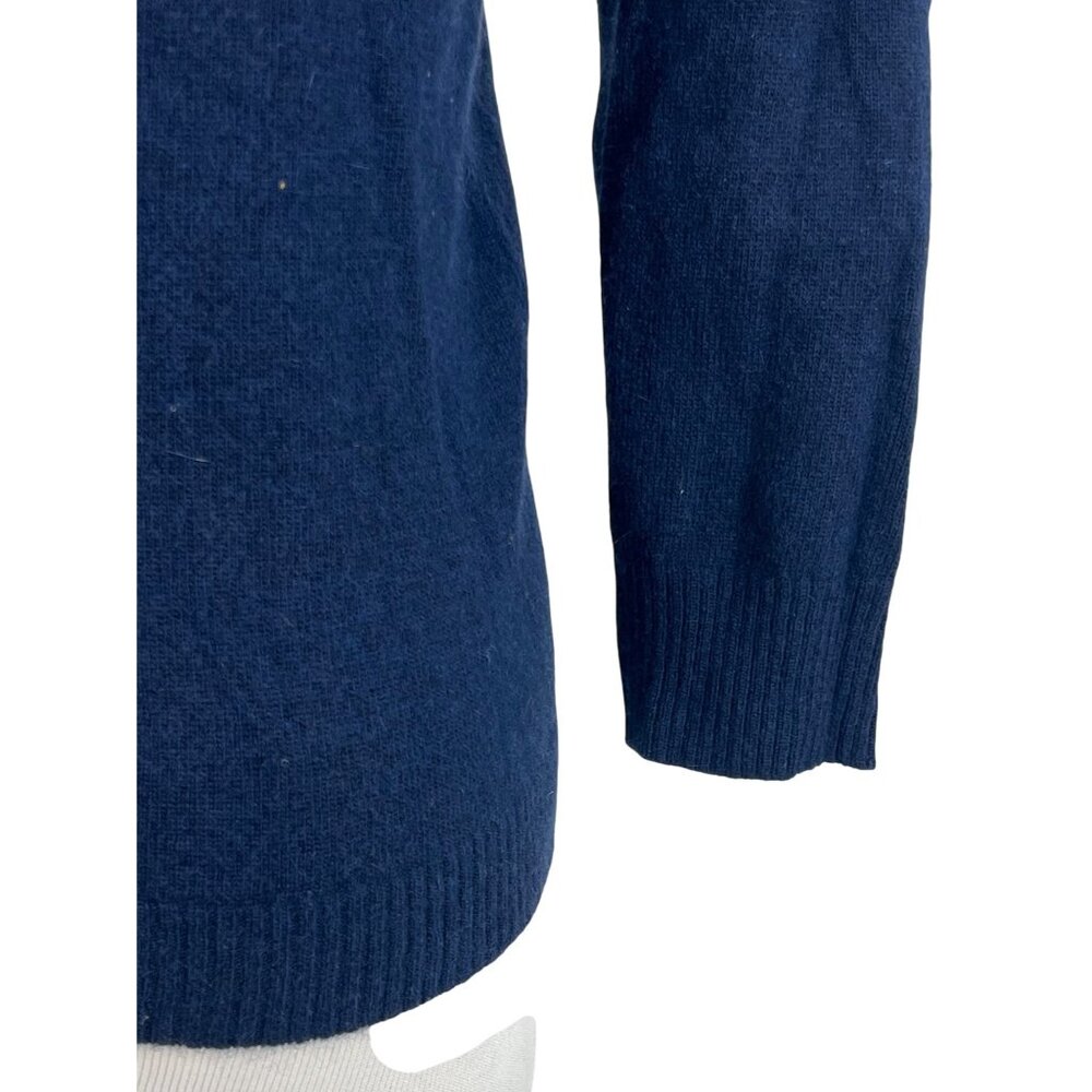 J. Crew Blue Embroidered & Beaded Cashmere Blend Button Front Cardigan • Preppy - Picture 9 of 14